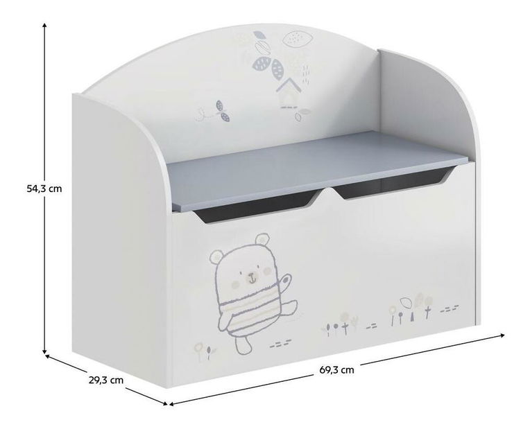 Truhlice na hračky Boarta (bílá)