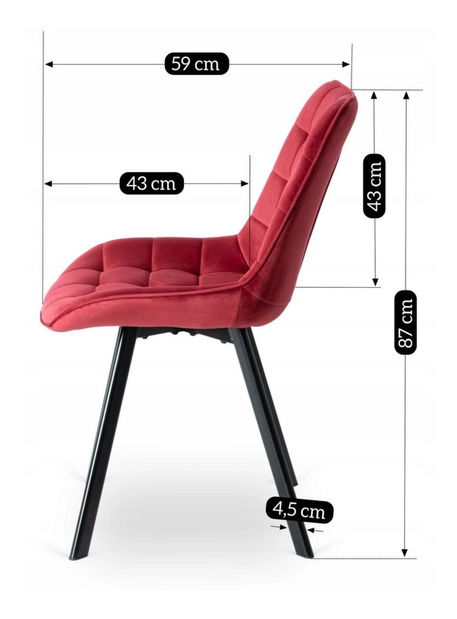 Jídelní židle Roprodocun (bordó)