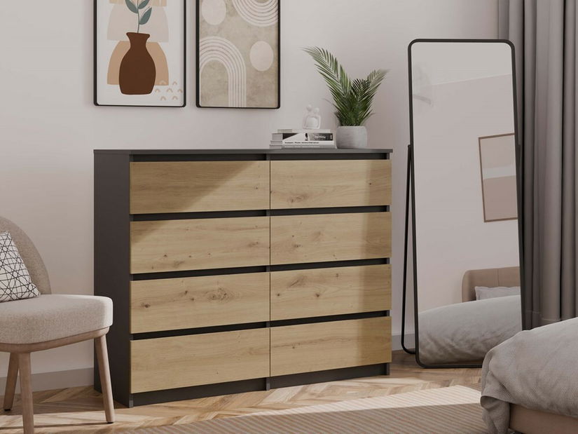 Komoda Musecalo 7 120 (antracit + dub artisan)