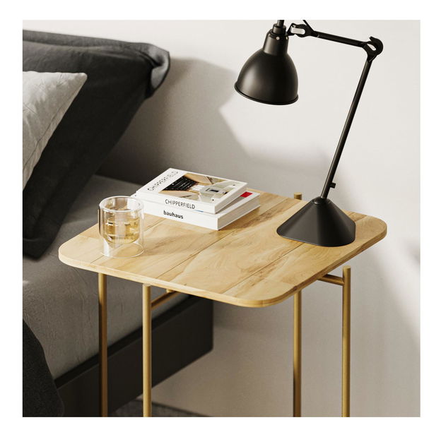 Konferenční stolek Museli 3 (přírodní + zlatá)