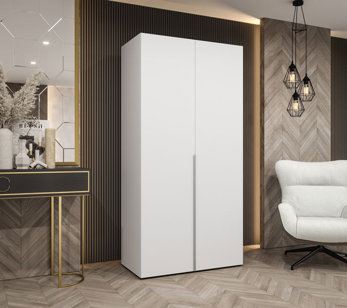 Šatní skříň 100 cm Alice 1 (bílá + kašmír)