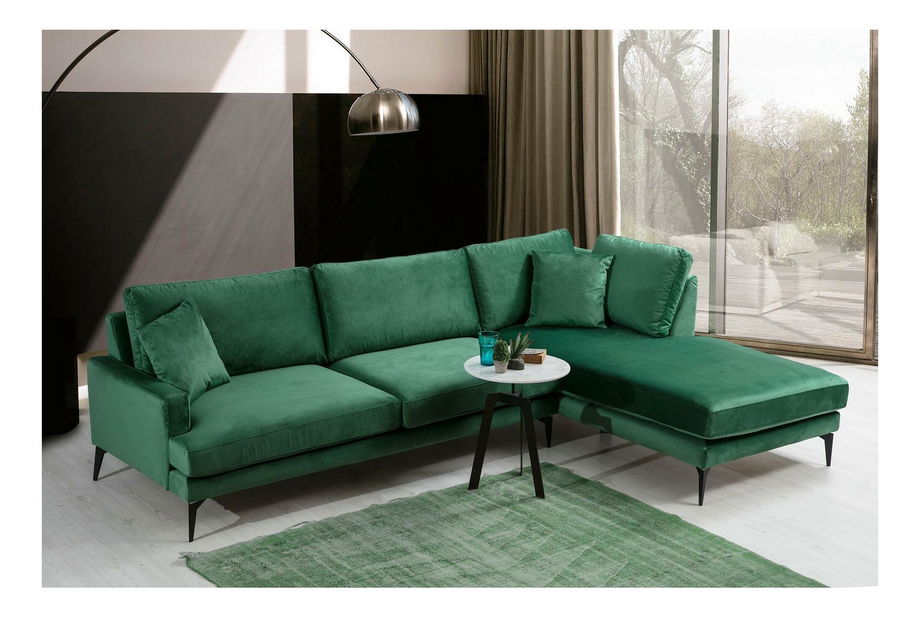 Rohová sedačka Papirolla (P) (zelená + černá)