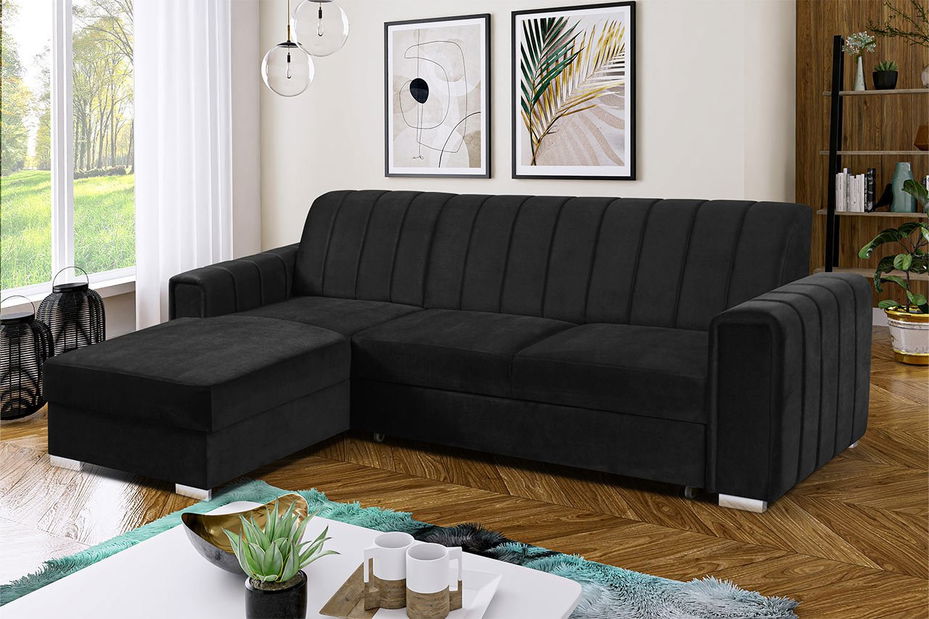 Rohová sedací souprava Ricky (černá)