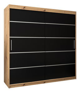 Šatní skříň 250 cm Verika 1 250 (dub artisan + černá)