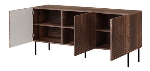 Skříňka Azanat 150 3D (ořech warmia + černá)