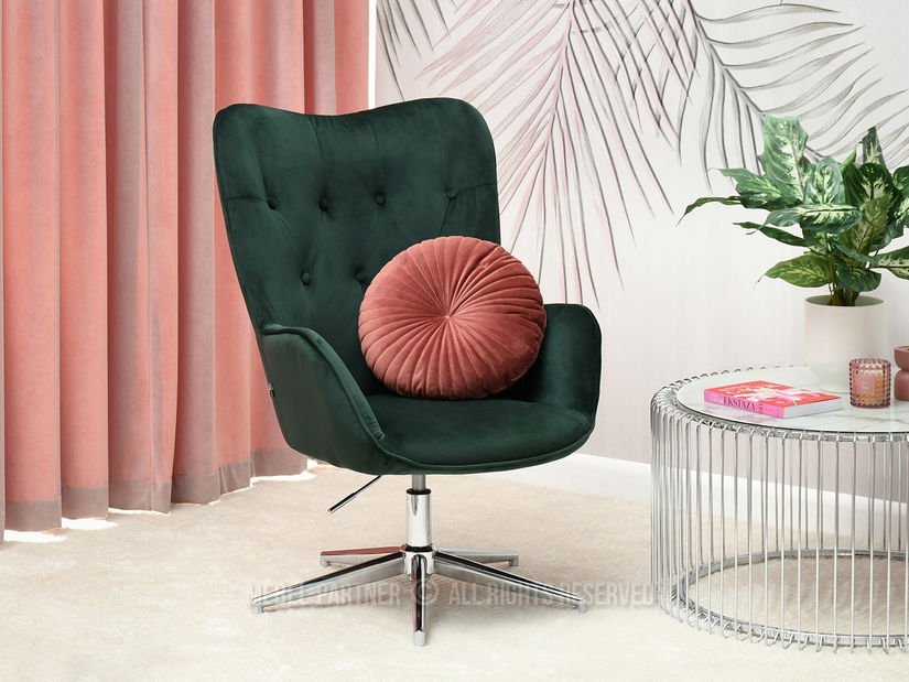 Křeslo Truni (zelená + chromová)