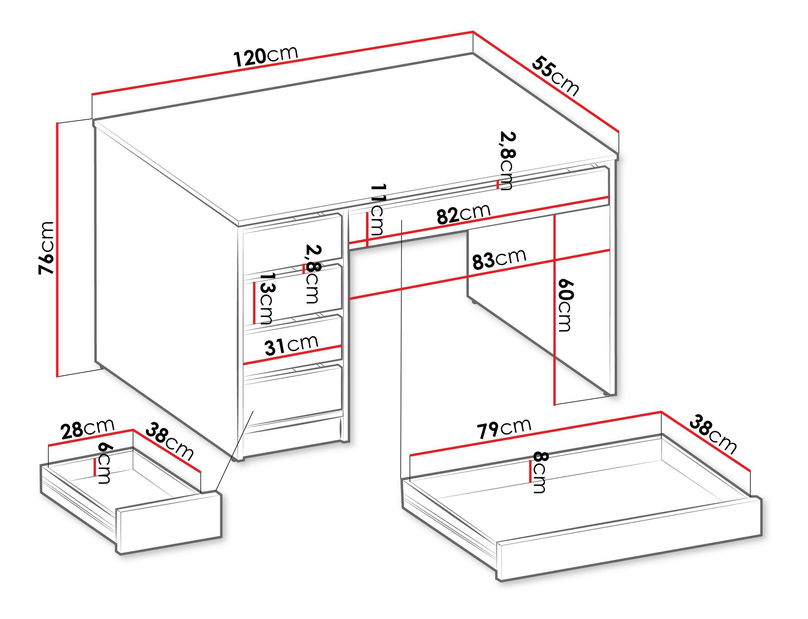 PC stolek Heron (bílá) *bazar