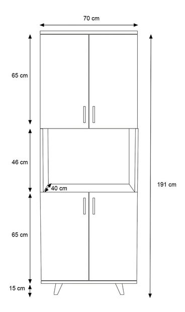 Policová skříň Tori (Dub + Bílá)