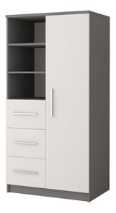 Šatní skříň Oleg II (bílá + šedá)