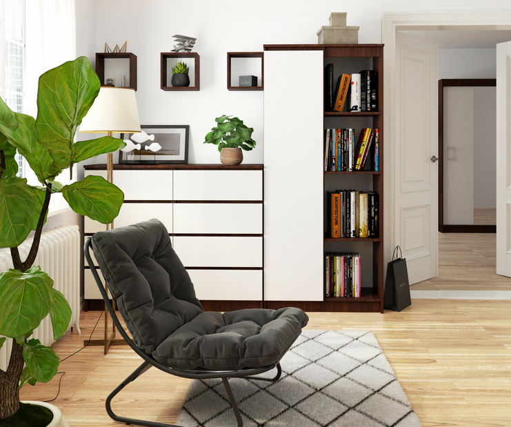 Regál Rehana II (wenge + bílá)