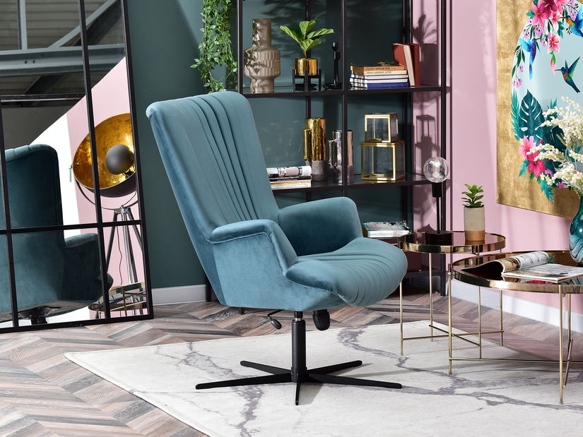 Relaxační křeslo Elesenta (modrá + černá)