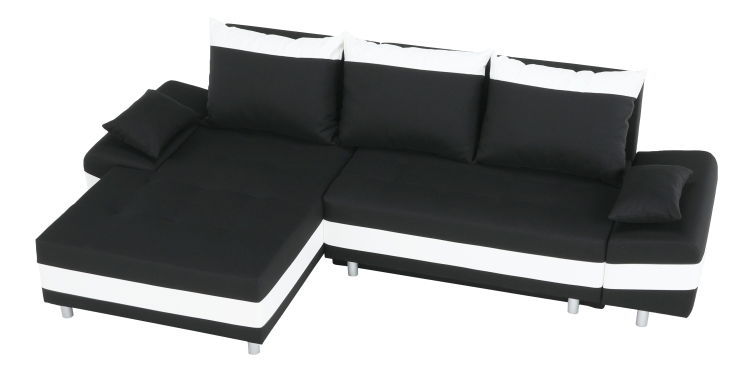 Rohová sedací souprava Peos černá + bílá (L)