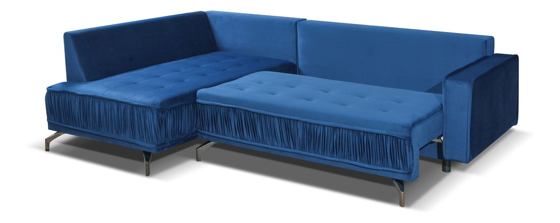 Rohová sedací souprava Variana (tmavě modrá) (L)