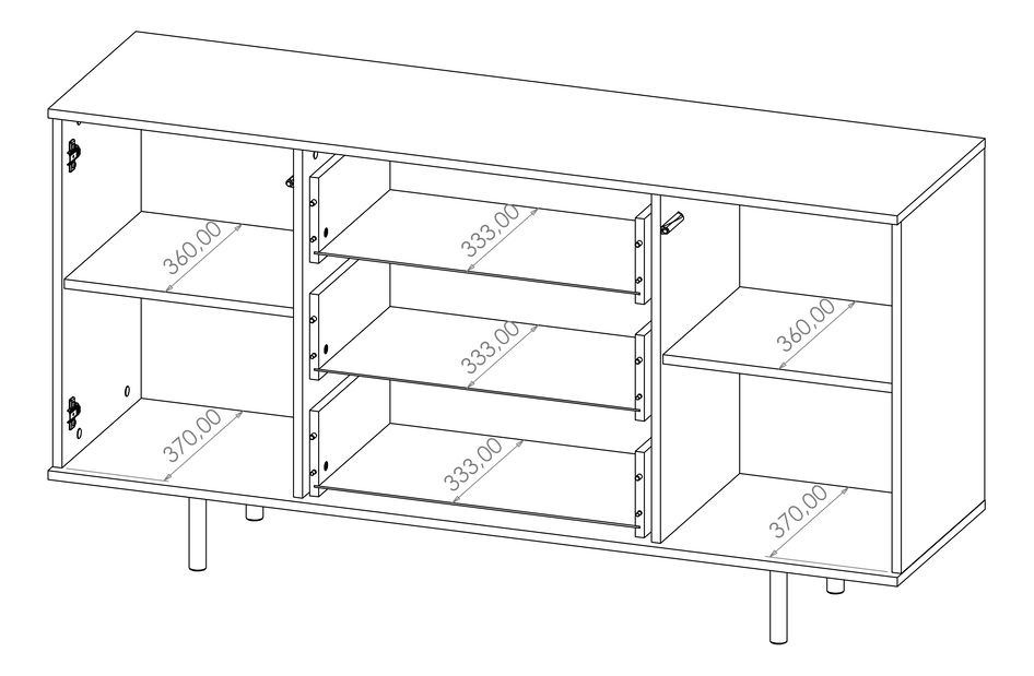 Komoda Nalani K2D3SZ (černá)