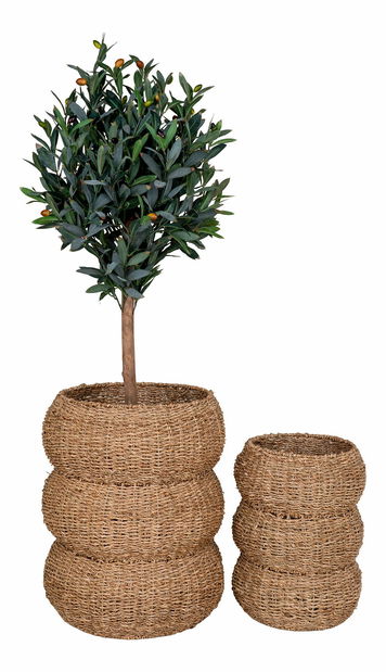 Set 2 ks proutěných květináčů Svatina (přírodní)