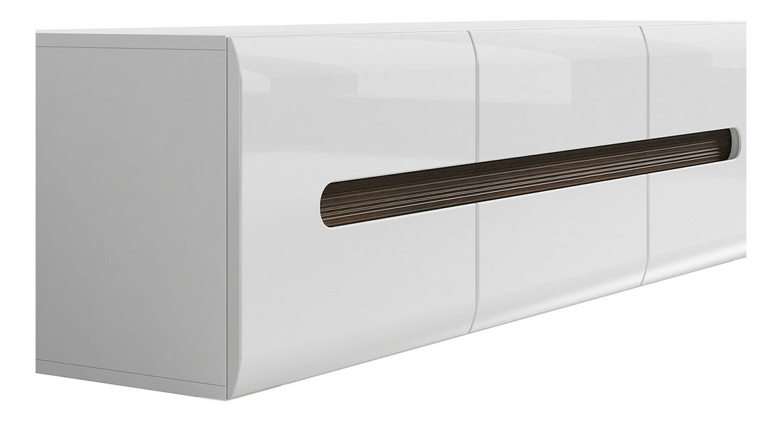 TV stolek/skříňka BRW Azteca Trio RTV2D2S/4/15 (bílá + lesk bílý)