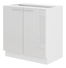Dolní kuchyňská skříňka pod dřez Lavera 80 ZL 2F BB (bílá + lesk bílý)