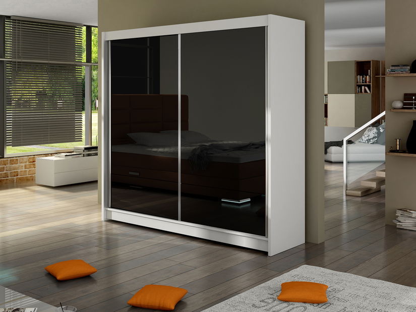 Šatníková skříň Vance (bílá + černá)