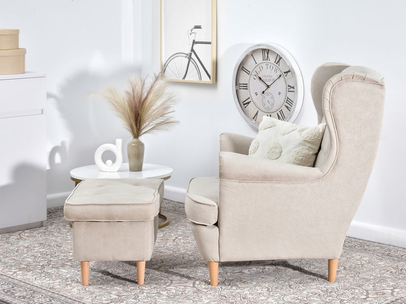 Taburetka Muriera (písková + ořech)