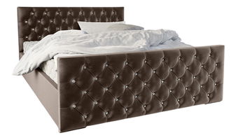 Manželská postel 180 cm Quintin (hnědá) (s roštem a úložným prostorem)