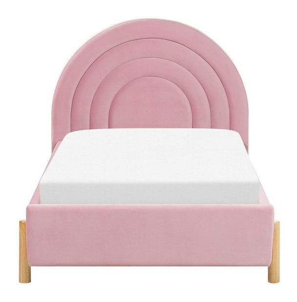 Jednolůžková postel 90 cm Annesile (růžová) (s roštem)