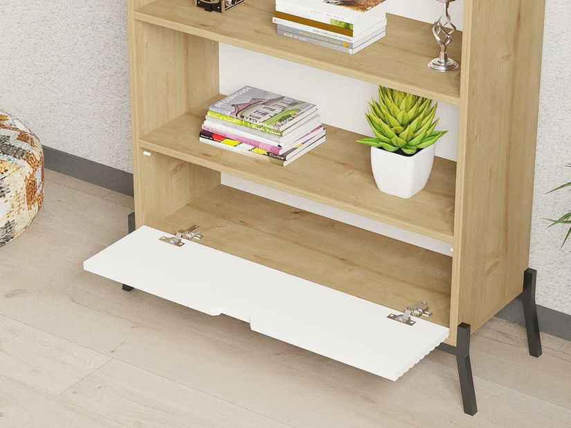 Regál Duseso (dub safírový + bílá)