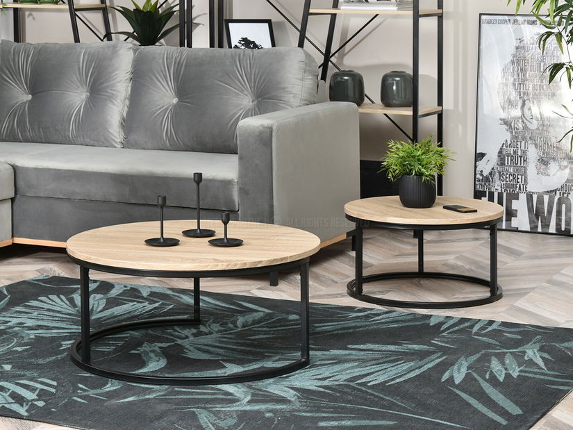 Konferenční stolek Kolja Zest Xl (sonoma + černá)