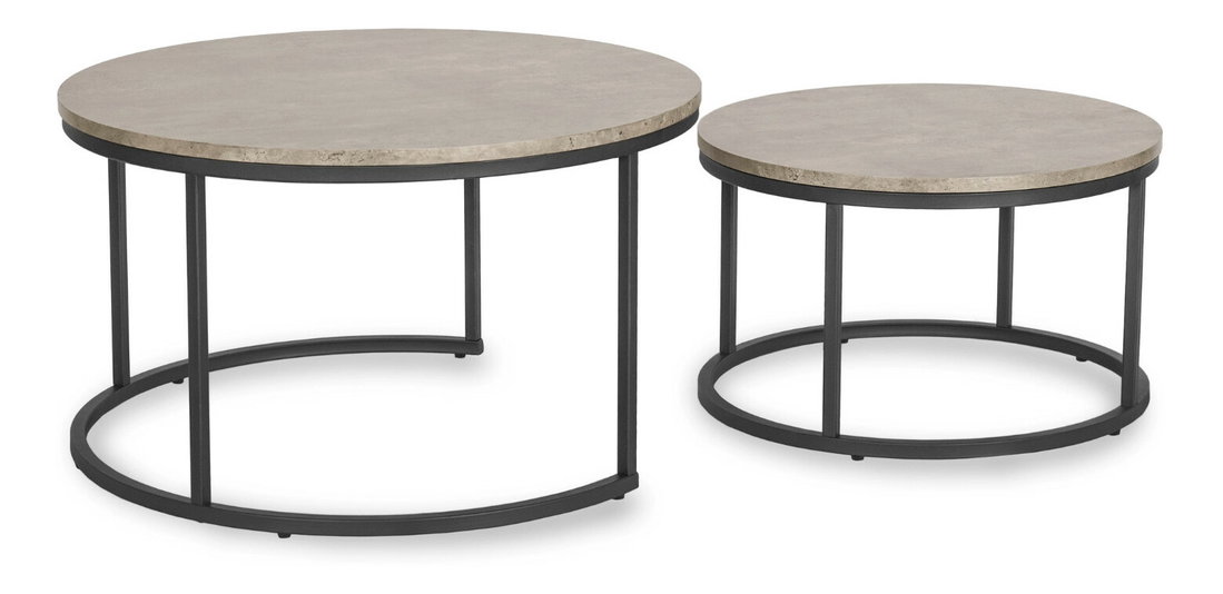 Set 2 ks konferenčních stolků Reliquias Max (beton)