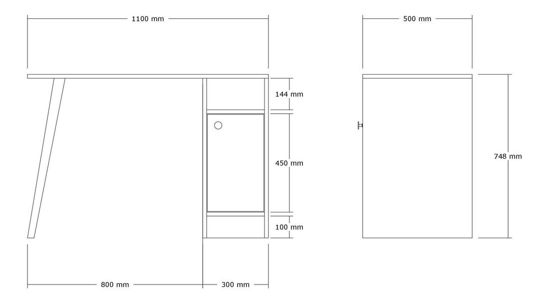 PC stolek Dovapi 2 (dub)