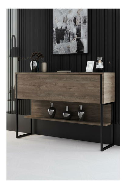 Konzolový stolek Luna 4 (černá + ořech)