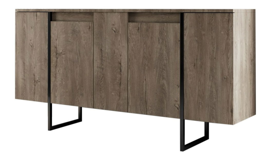 Sestava nábytku do obývacího pokoje Luna 1 (Ořech + Černá)