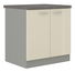 Dolní kuchyňská skříňka Milo 80 D 2F BB (šedá + krémový lesk)