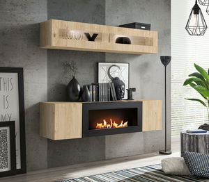 Obývací stěna Ferryhill HJ FY N2 (dub jackson hickory) (s osvětlením) (s biokrbem)