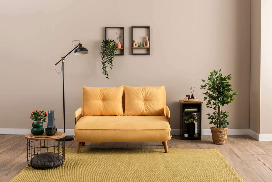 Pohovka dvousedačka Como P (hořčičná)