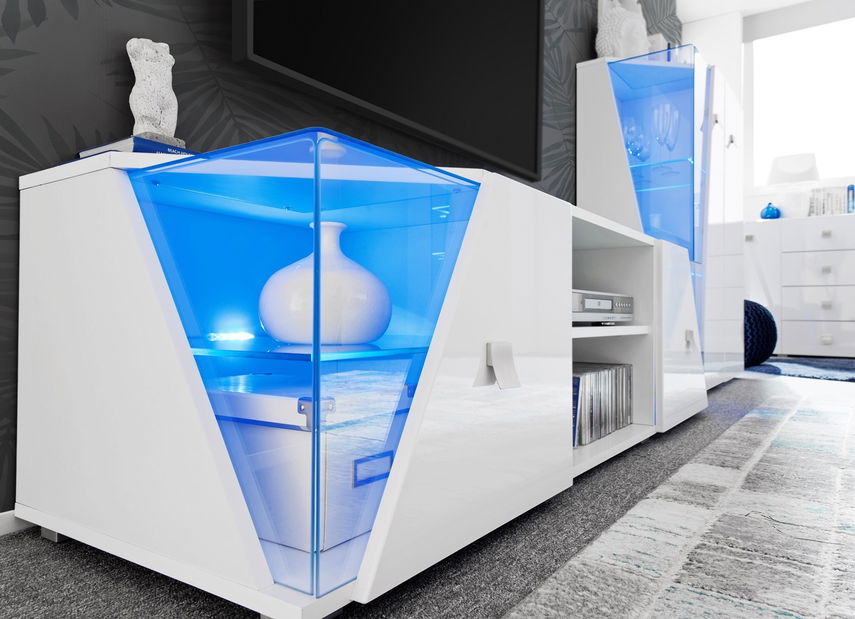 Vitrína Eldon 29 WW EE WSN (bílá + vysoký lesk bílý)