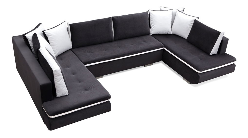 Rohová sedací souprava ve tvaru U Arleen U (šedá + bílá)