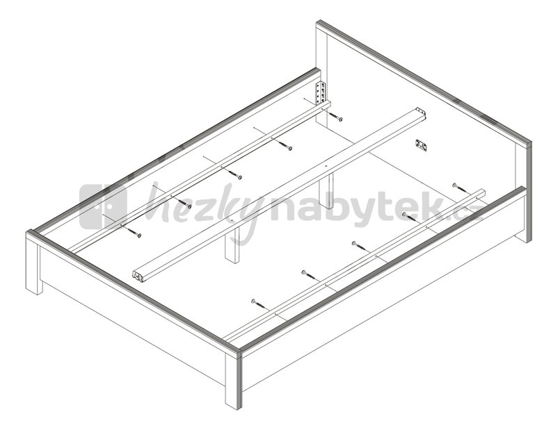 Manželská postel 140 cm BRW VIS A VIS VLOZ/140