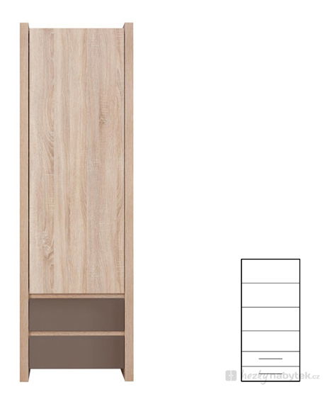 Policová skříň BRW Venom Mix REG1D2S