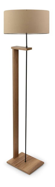 Stojanová lampa Avanasta 3 (světlohnědá + dřevo)