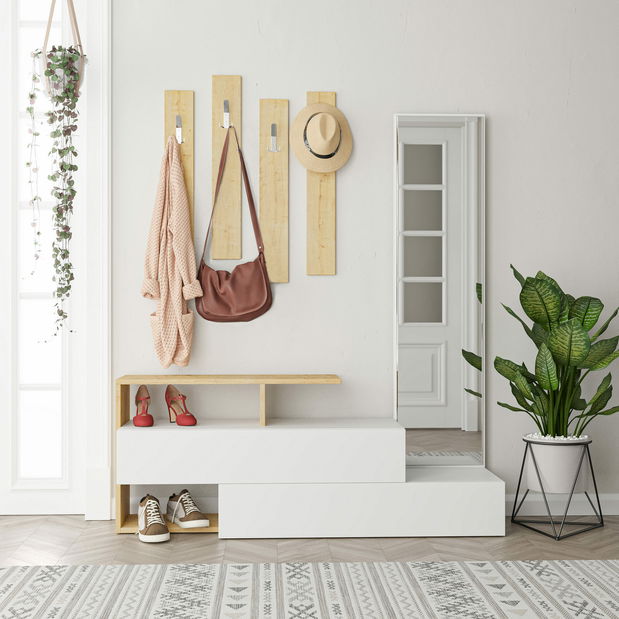 Předsíňová sestava Rambo (Bílá + Dub)