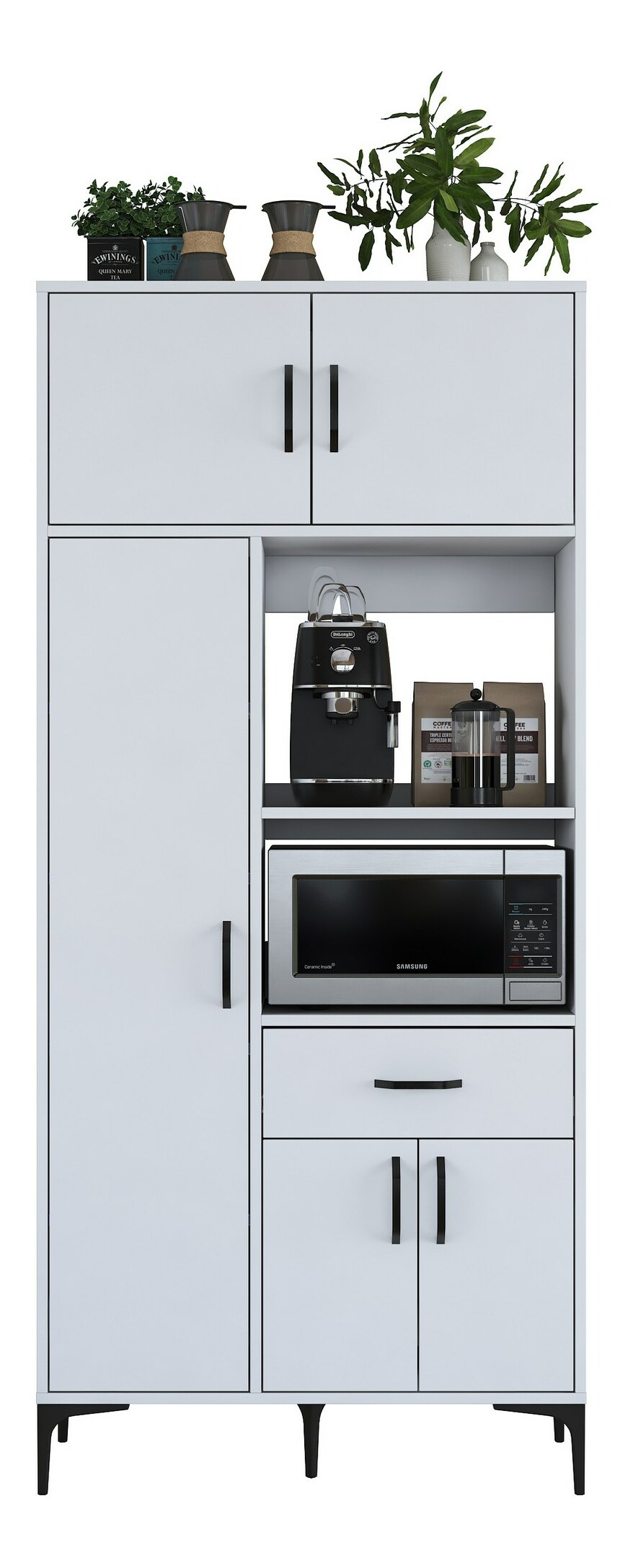 Policová skříň Jeli (bílá)