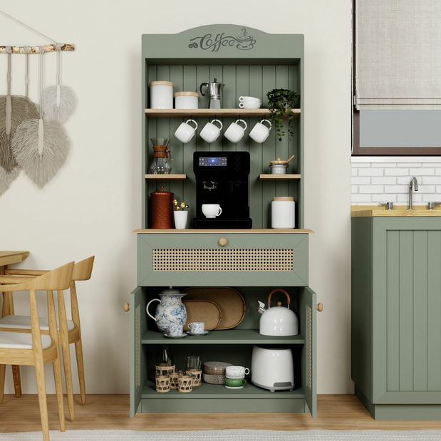 Policová skříň Luca (zelená)