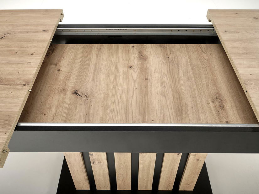 Jídelní stůl Lalia 160 (dub artisan + černá) (pro 6 až 8 osob)