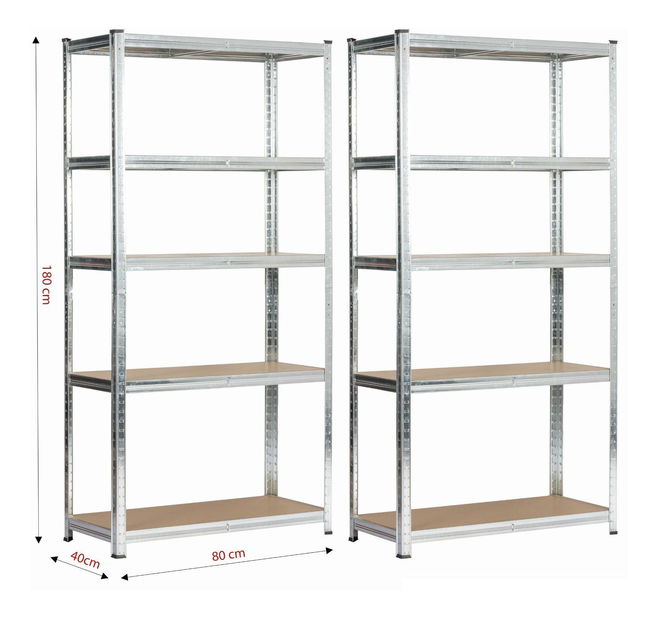 Set 2ks. regálů Sustituido 2 (stříbrná)