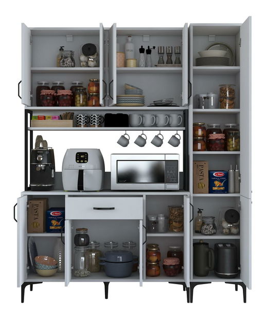 Kuchyňská skříň Jenaretta 34 (bílá + černá)