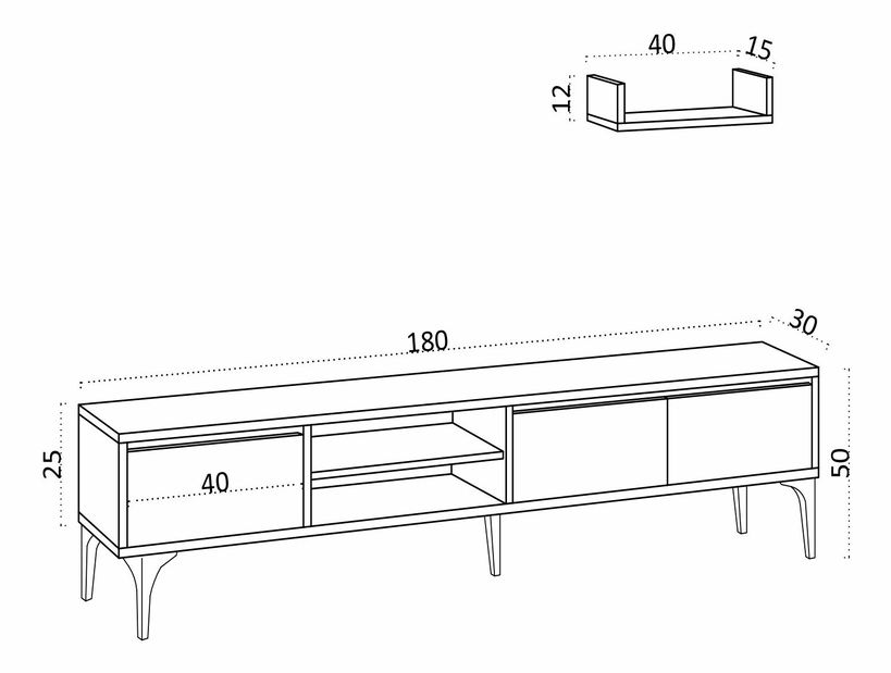 Obývací stěna Aliex 9 (Dub safírový + Černá)