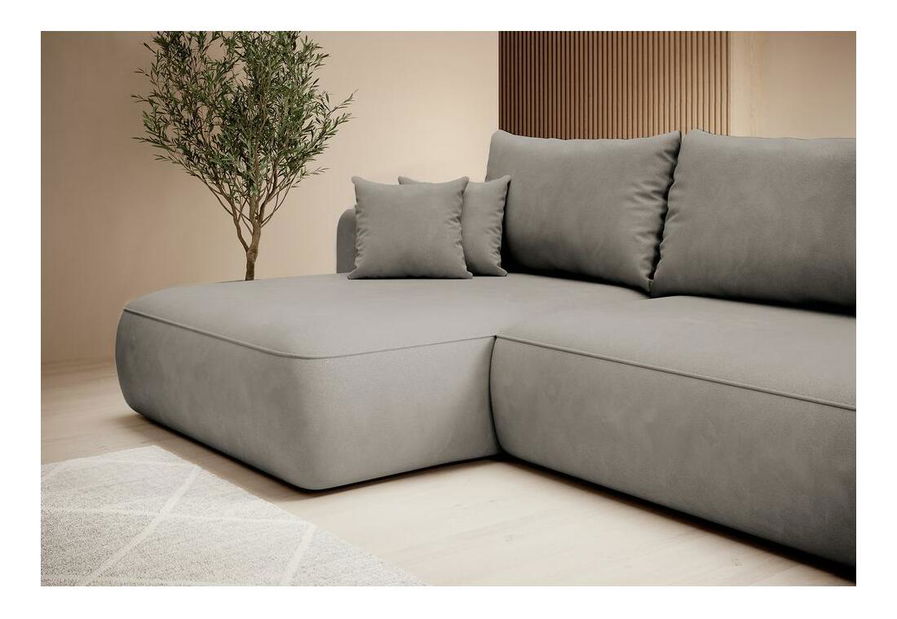 Rohová sedací souprava Fergie (L) (béžovošedá + černá)