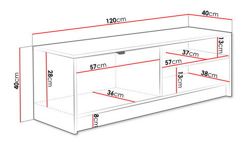 TV skříňka/stolek Rozoma 1K (bílá)