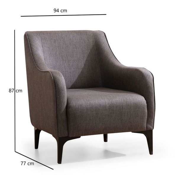 Křeslo Belasemma (tmavě šedá + černá)