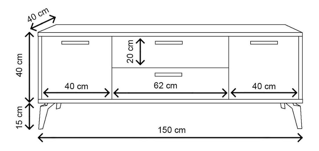 TV stolek/skříňka Lovavi (bílá)